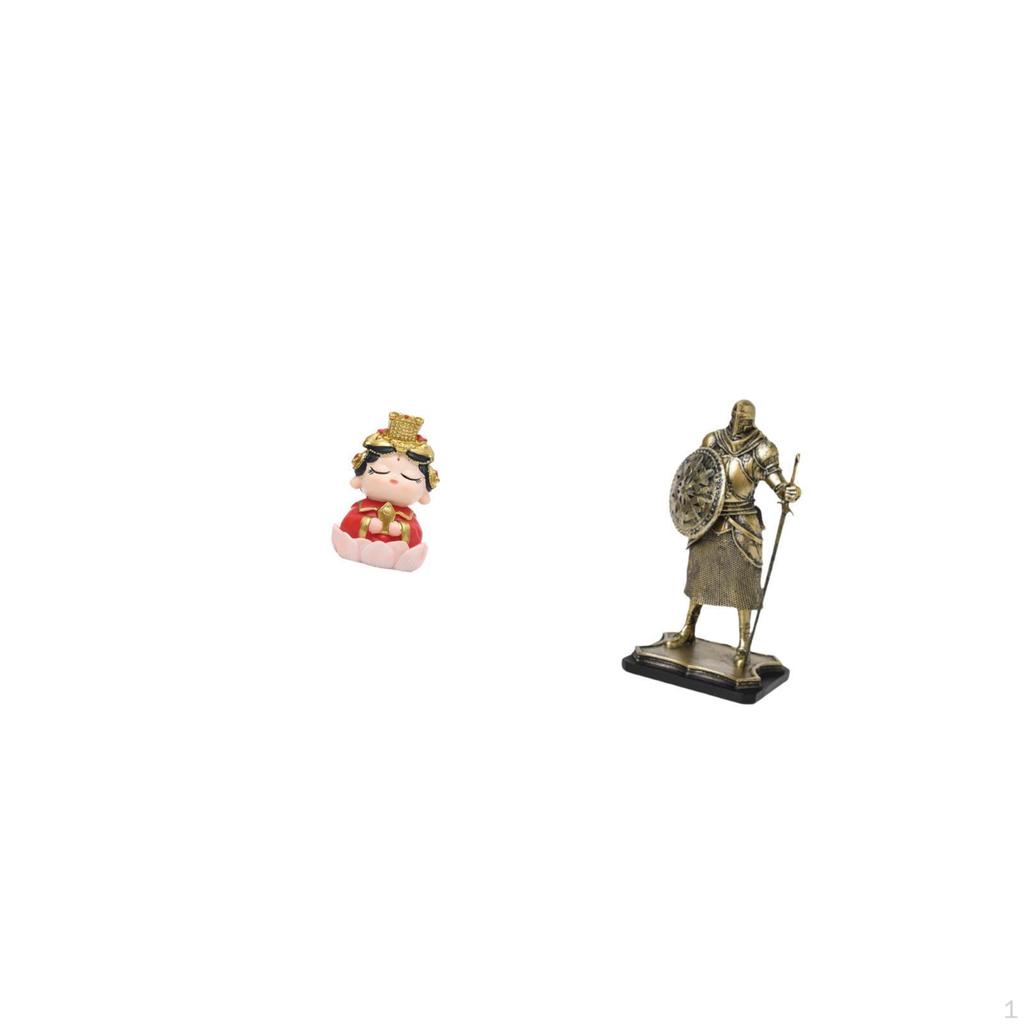 Elegant Mother And Knight Figurine Statue Creative Collectible Ornament for Bedroom Living Room