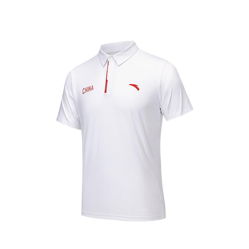 

Anta Comfortable Simple Versatile Letter Breathable Quick-Dry Sports Polo Shirt Men tops Pure-White 152537127-1 S