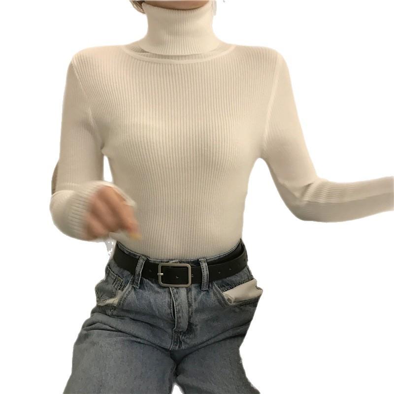 Autumn and Winter Solid Color Basic Versatile Turtleneck Thickened Long-sleeved Classic Slim-fitting and Thin Knitted Sweater