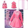 Pink Sakura Cosplay Dress With Iconic Transparent Card Design And Accessories