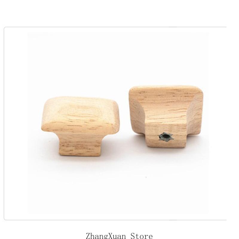

6 Pieces Natural Wardrobe Knob Rounded Corners Cabinet Drawer Handle 3XUF CN