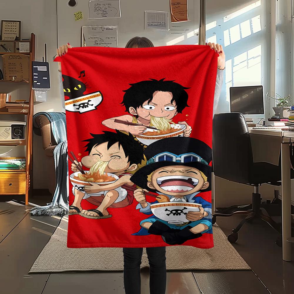 Manta de Franela con Estampado de Personaje de One Piece, Alta calidad Cómoda para Todas las Estaciones, Decoración del Hogar, Calidez y Comodidad, Perfecta para Regalos de Navidad