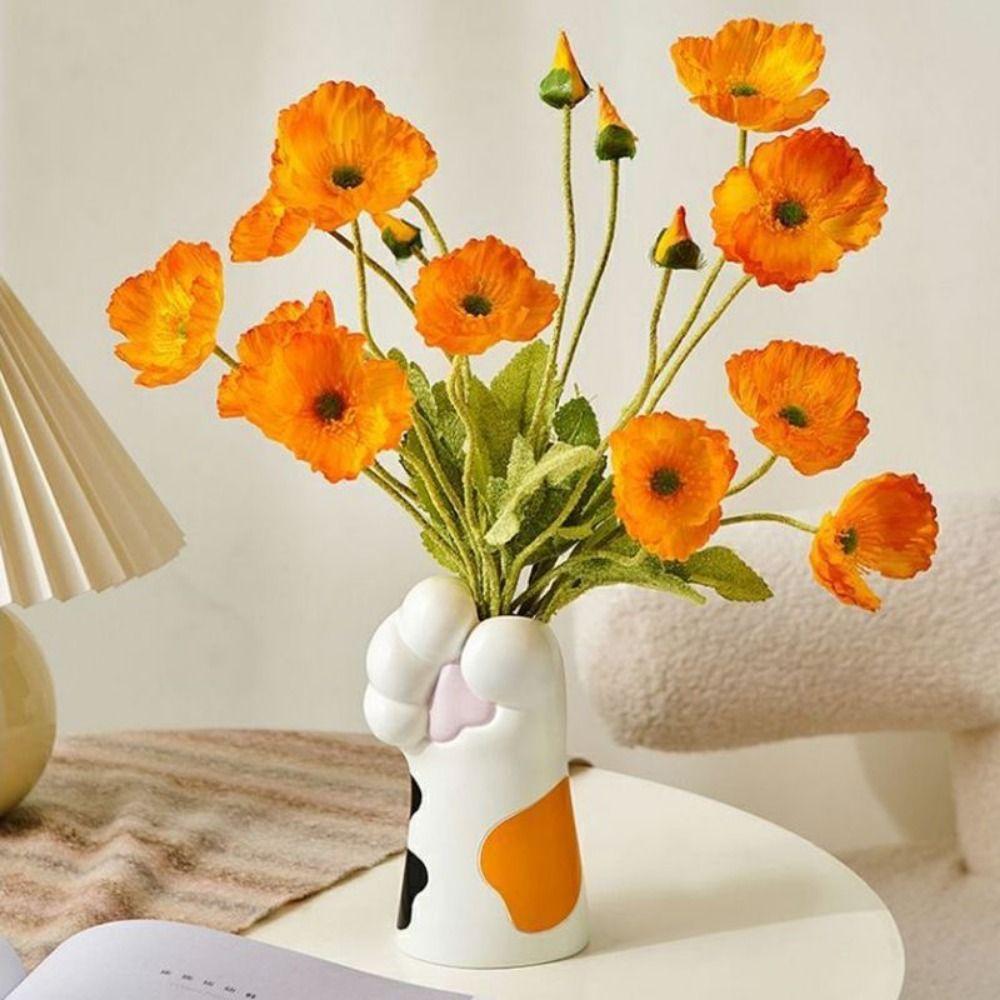 Handmade Desktop Plants Pot Resin Crafts Cat Claw Holder Cat Claw Flower Vase  Flower Arrangement