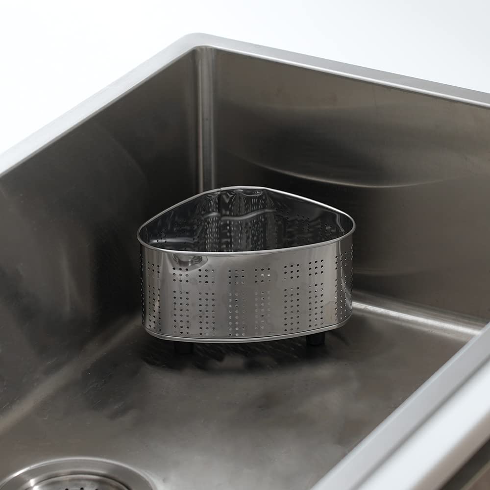 Pearl Metal Mini Triangular Corner, Stainless Steel with Rubber Feet, Made in Japan, At Aqua, HB-4161