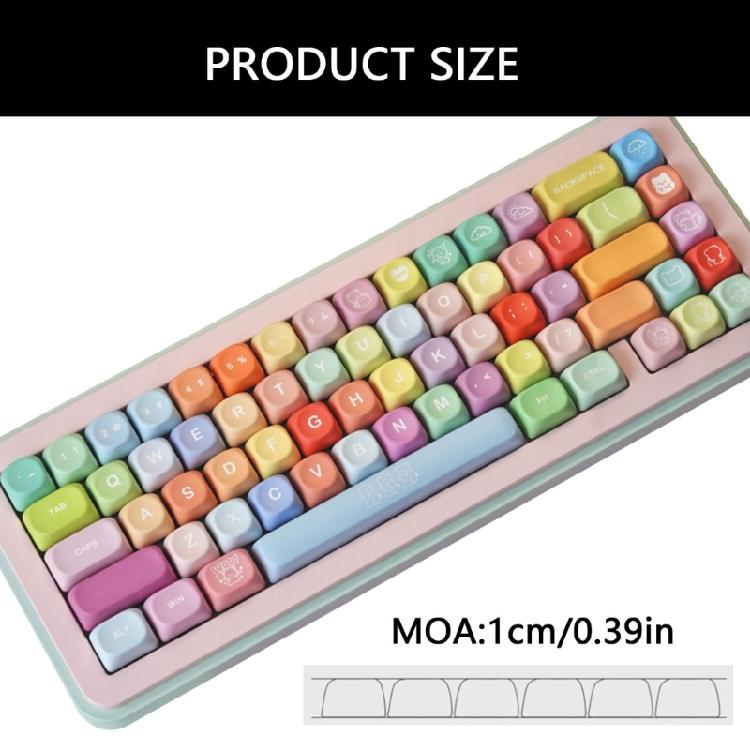 Full Set 132Key PBT Keycaps 5 Sideds Sublimations Printing MOA Height For Mechanical Gaming Keyboards