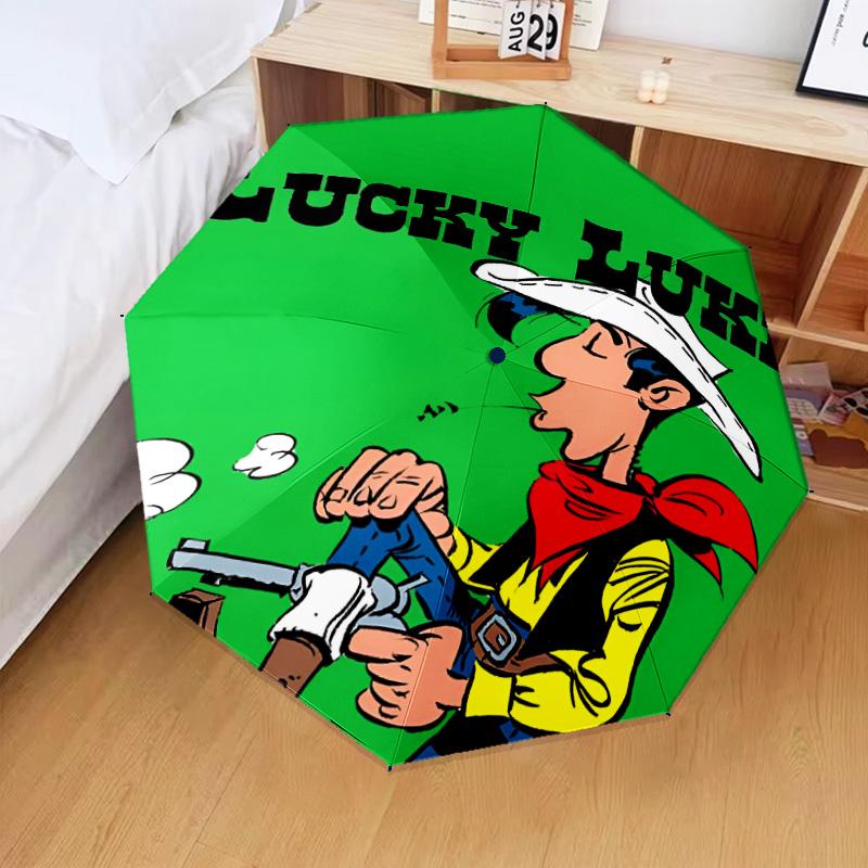 Luke Wild West Umbrella Folding umbrella, automatic umbrella 8-Frame for Travel, camping Use Gift for Halloween Christmas