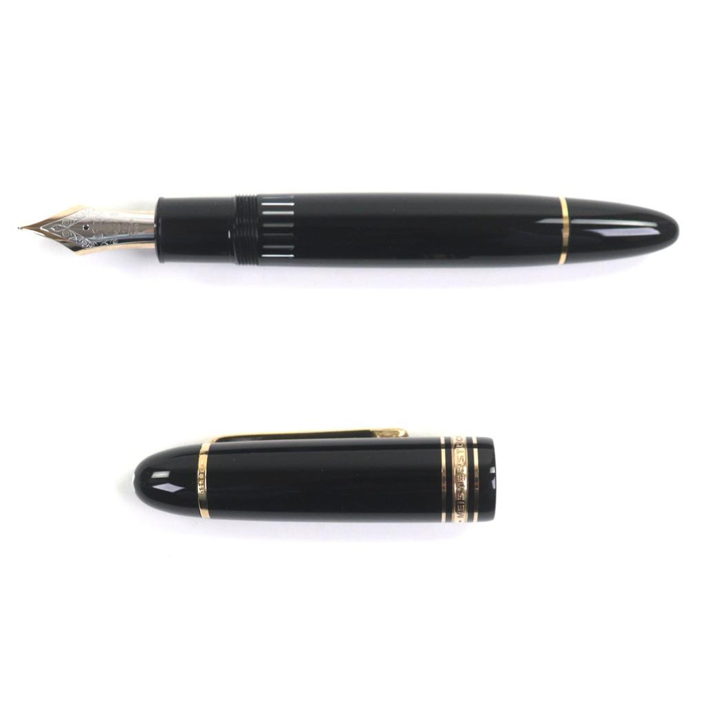 Excellent MONTBLANC fountain pen Meisterstück 149 white star Black gold 14K mens Used