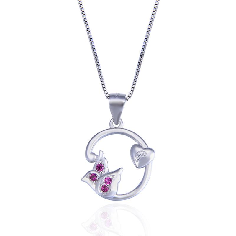 Lindon 925 Sterling Silber Klassische Damen Halskette Anhänger Zirkon Mode Geschenk