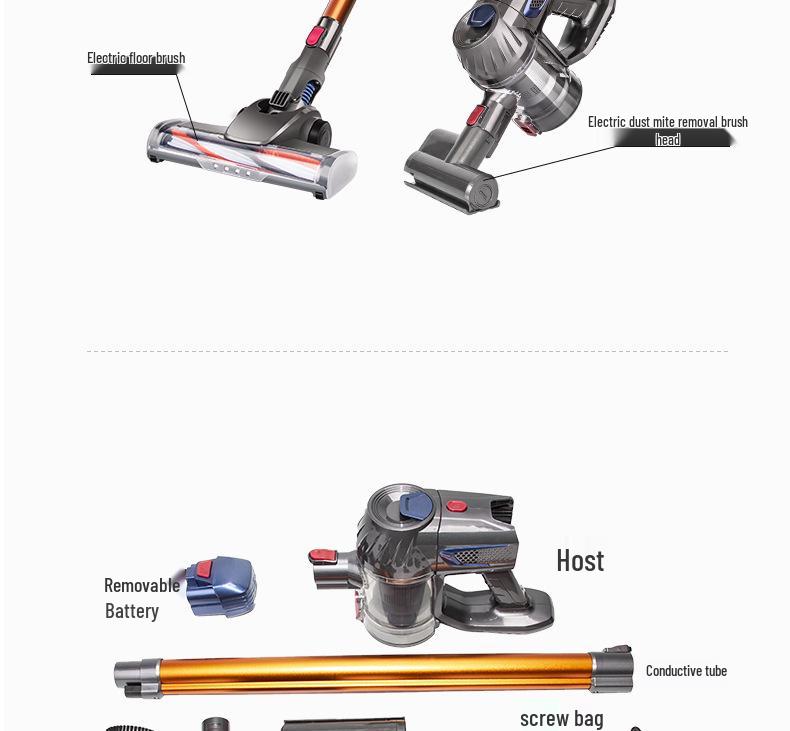 ZEK Cordless Handheld Vacuum Cleaner - Powerful, High-Power, Upright, Rechargeable for Home Cleaning