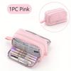 1pc Double-layer Double-open Large-capacity Good Looking Junior High School Multi-functional Pocket Zipper Pen Pocket