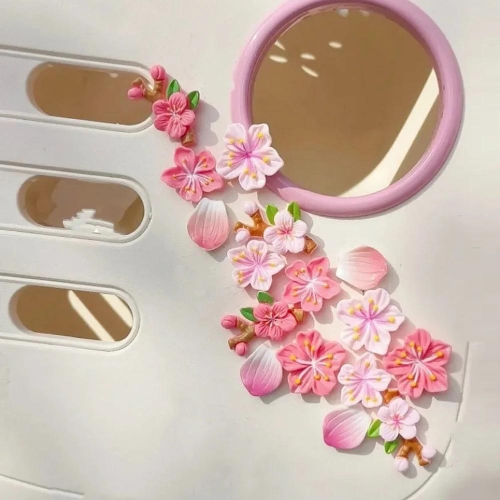 3D Float Cherry Blossom Flower Car Decorations DIY Resin Stickers Fashion Ornaments For Car Rear Fit For Cars Electric Vehicles
