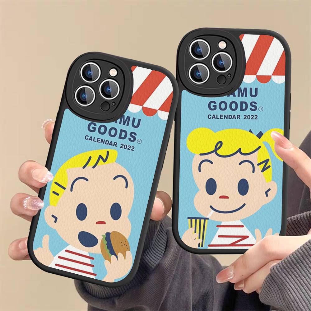 Kawaii O-OSAMU-G-GOODS Cute Phone Case For IPhone 16 15 14 13 12 11 Pro Max Plus Soft Leather Cover