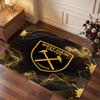 West Ham United Football Print Crystal Velvet Rug, Comfortable Water Absorbent Non Slip Indoor Floor Carpet