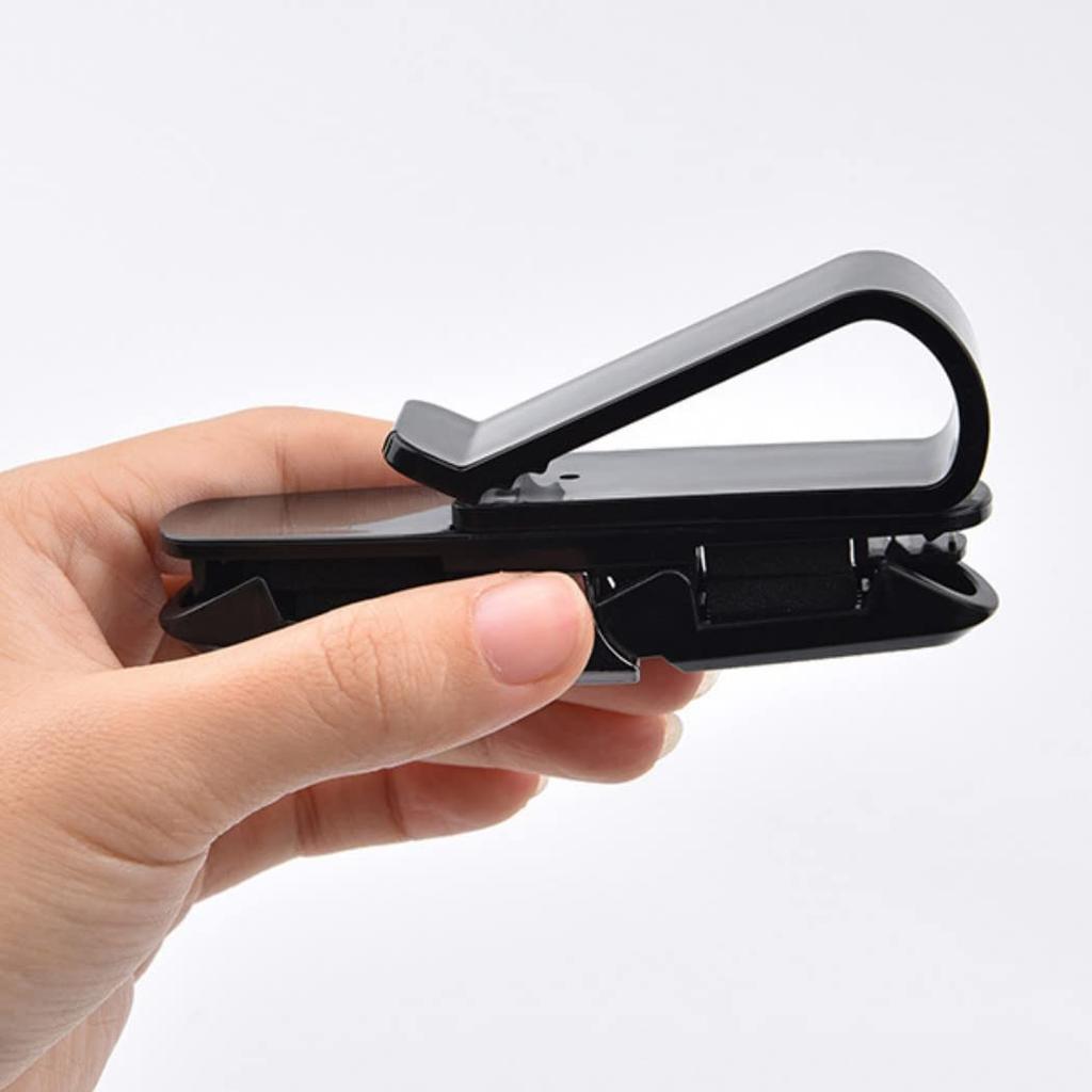 XSAJU 2pcs Car Sunglasses Clip Glasses Holder for Car Sun Visor Easy Install Ticket Card Clip (Black x Silver)