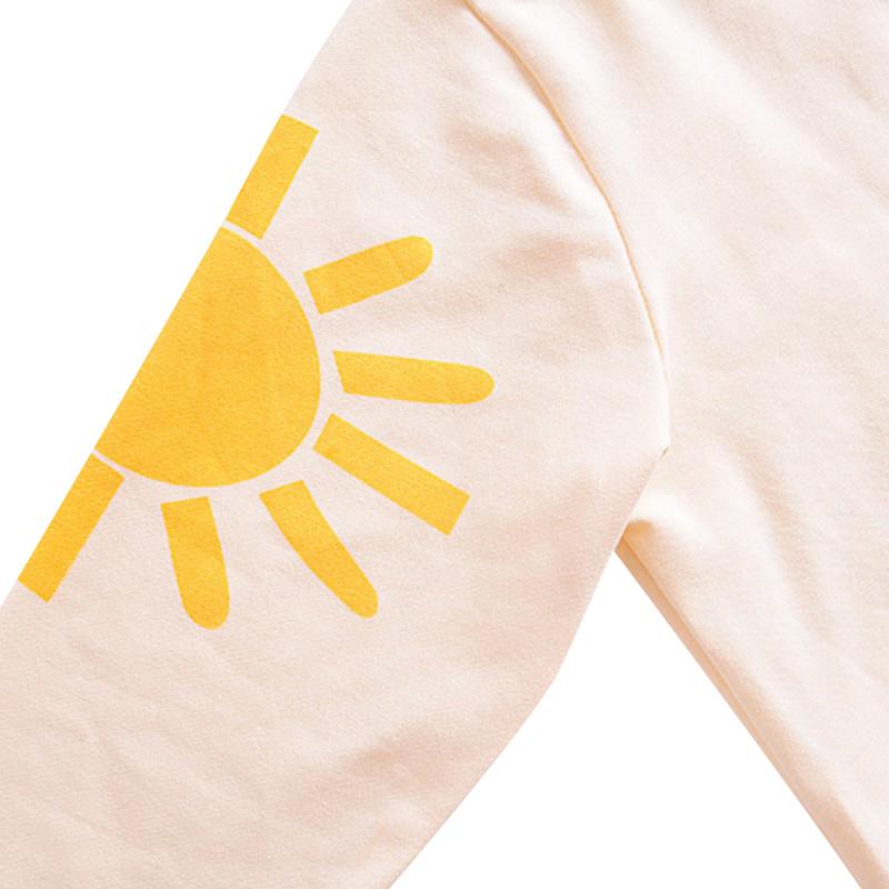 Girls T-shirts Lovely Rainbow Tassel Cartoon Sun Printed Baby Girls Tops Long Sleeve O-Neck Sweatshirts