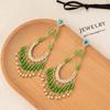 Green Exaggerated Fringed Pendant, Stud Earrings With Diamonds, High-End Temperament Earrings, Light Luxury Niche Earrings.