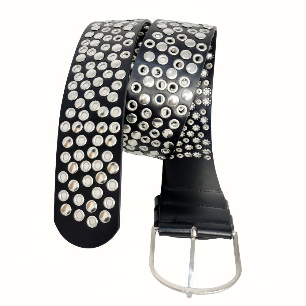 Heavy-Duty Design Punk Studded Belt Versatile Retro-style Decorative Belt Rivet Wide Belt Cosplay