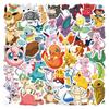 50 Sheets Pokémon Graffiti Stickers: Suitcase, Fridge, Helmet, Phone, Water Bottle DIY Decoration.