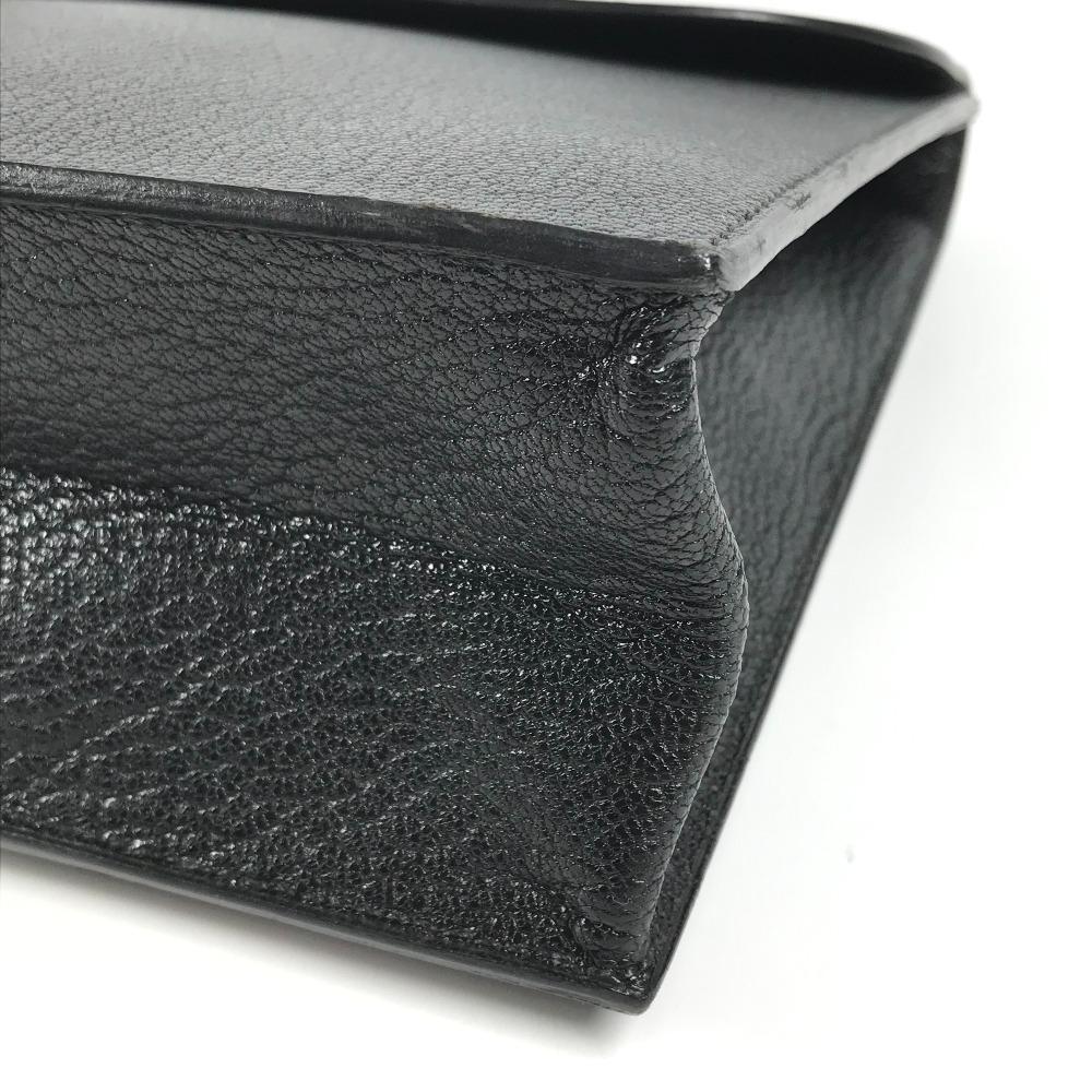 HERMES pouch bag Sac Adepeche Accessories Clutch bag Leather Black/Silver