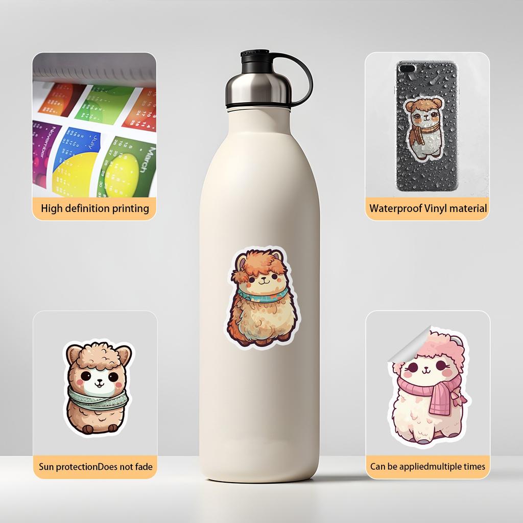 10 30 50 ADET Sevimli Karikatür Alpaka Koyun Hayvan Çıkartması Llama Deve Kawaii Dizüstü Bilgisayar Scrapbook Kaykay Araba Oyuncak Çıkartmaları F5