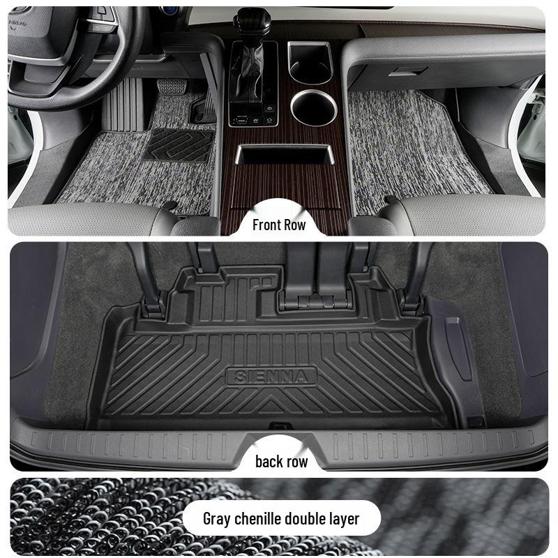 Toyota Sienna TPE Floor Mats for 7-Seater, First Row, 2021-2025