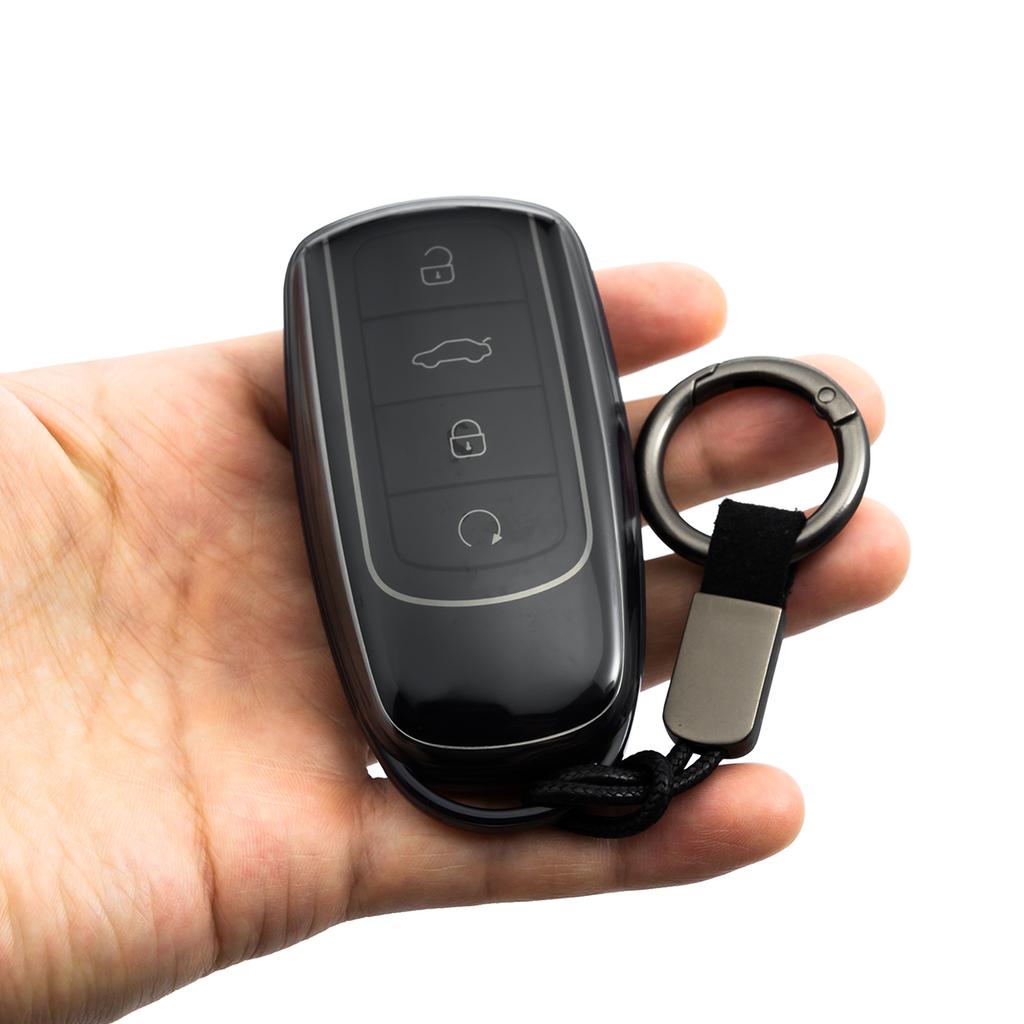 Slim Car Key Fob Case Cover Keychain For Chery Tiggo 7 8 Pro Max Omoda 5 C5 S5 O5 Jaecoo J7 J8 Accessories Black Transparent