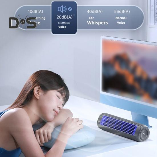 Rechargeable Tower Fan Personal Air Conditioner with 3 Speed Settings Strong Airflow Low Noise Adjustable Tabletop Electric Cooling Fan