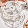 Dry Fruit Plate Rotating Snack Tray with Lid Handle 6-Compartment Divided Serving Platter Indoor Outdoor Dishwasher Safe Snack Server