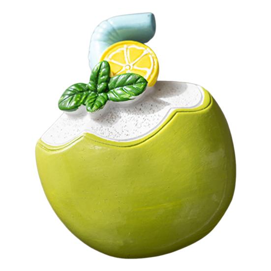 3D Coconut Drink Fridge Magnet Summer Beach Resin Coconut Juice Magnetic Refrigerator Accessories Home Office Kitchen Decoration A