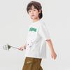 Boys' Cooling Cotton Short-Sleeve T-Shirt with Graffiti Print