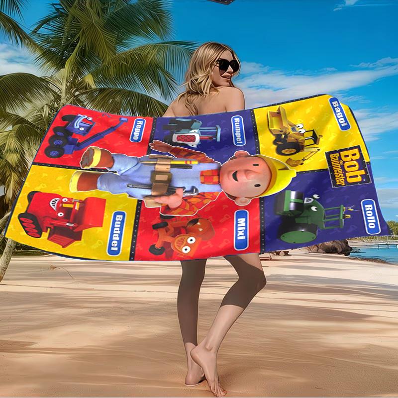 Builder's Bright Spark Strandtuch Mikrofaser Strandtuch, Leicht und Schnelltrocknend, für Sommerreisen, Schwimmbad-Fan Geburtstagsgeschenk