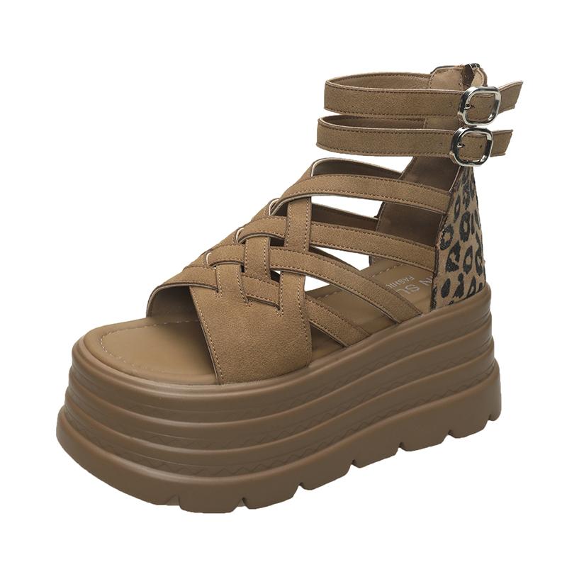 Fashion Summer Sandals 8CM Wedge Heels Sneakers New  Women Beach Flip Flop High Platform Casual Sandals Breathable Walking Slippers