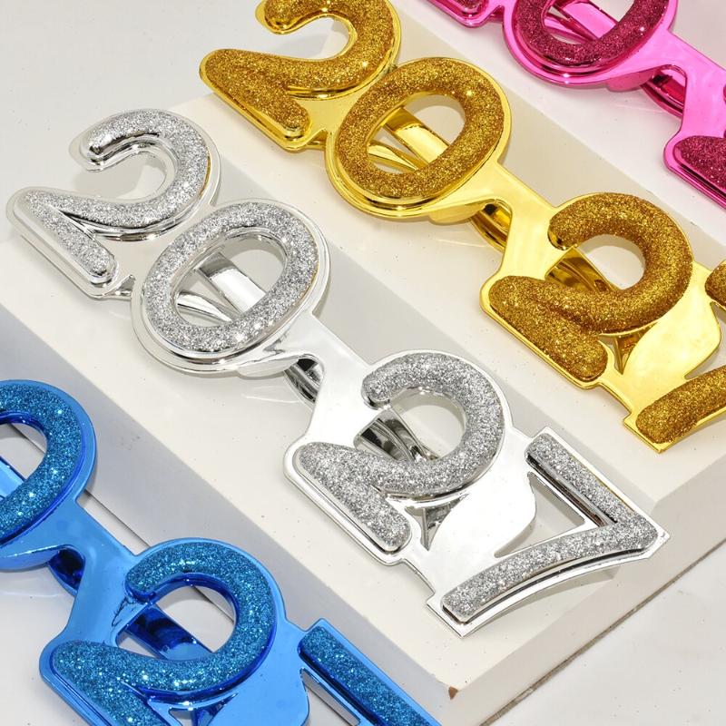 2027 Number Eyeglasses Happy New Year Glasses Diamond Glitter Sunglasses Cosplay Prop Xmas Party Decoration Funny Glasses