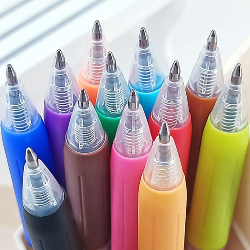 Caneta Gel Colorida Retrátil Caneta com Tintas Gel de Cores Sortidas Ponta 0,7 MM para Diário Caderno Planejador Anotações Scrapbooking