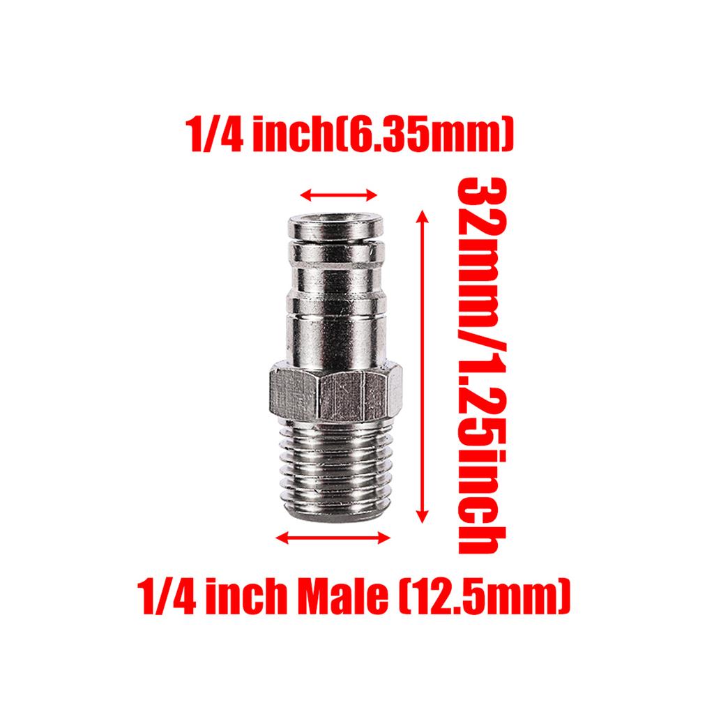 4 Pcs 1/4” Pipe Slip Lock Connector Pneumatic Pipe Connector OD 6.35mm Tube Misting Irrigation Nozzle Fitting Tube Fittings New