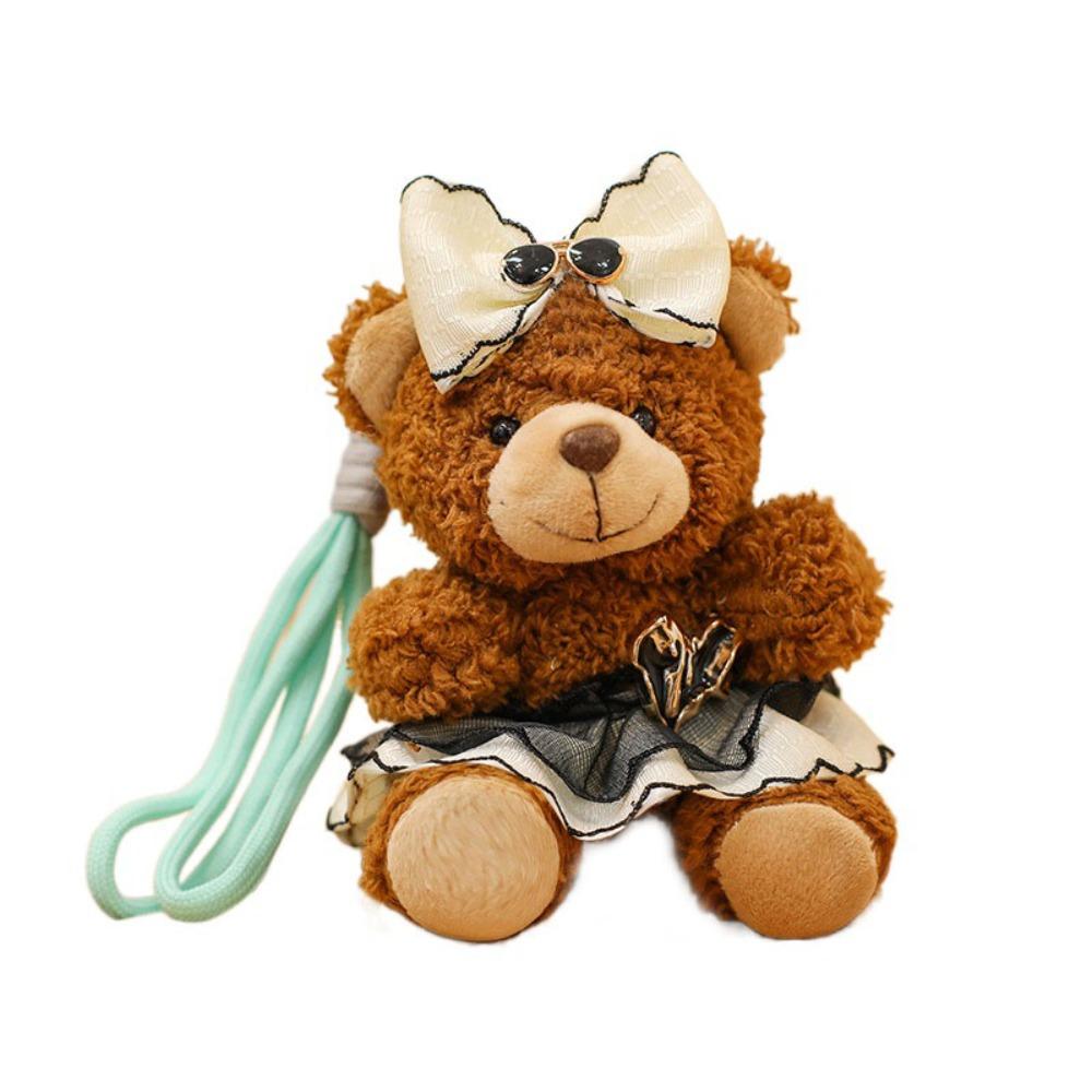 Cute Plush Bear Pendnat Ornaments Car Key Ring Lovely Stuffed Dolls  Backpack Decor