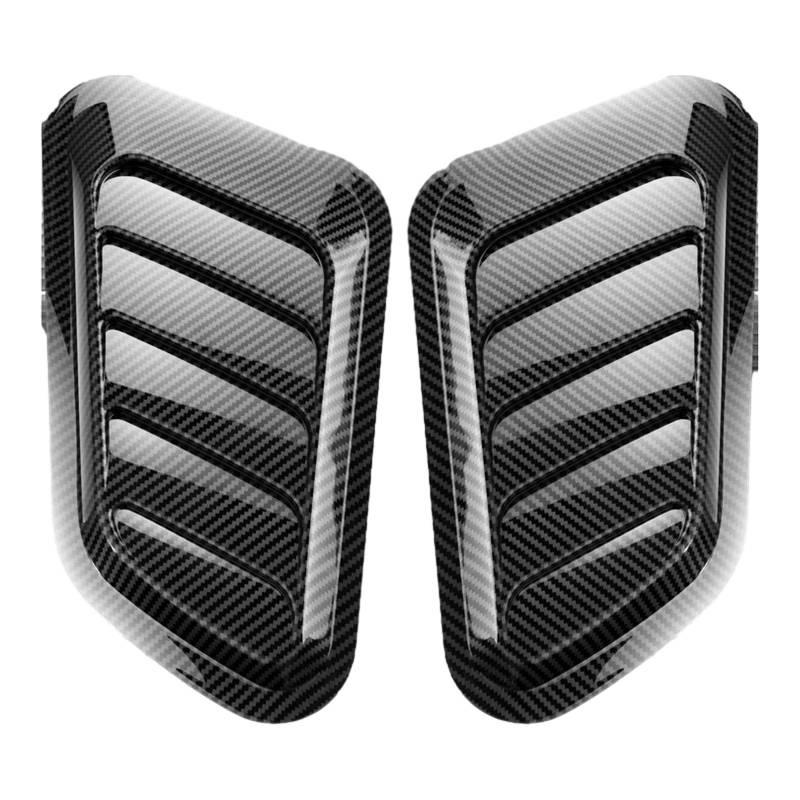 Car Hood Vent Cover Decoration Sticker Abs Material Black/silver/carbon Fiber Universal Fit