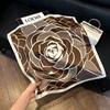 71Cm New Chinese Simulation Silk Square Scarf Soft and Skin-friendly Ink Flower Rhyme Printing Silk Scarf Neck Sunscreen Small Scarf