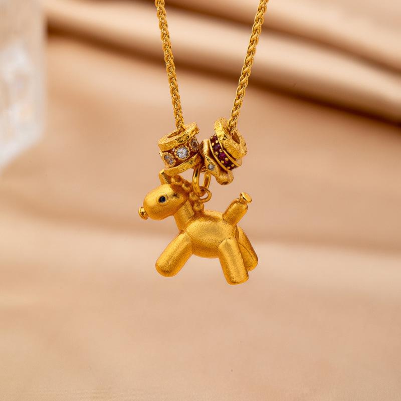 S911 enamel macaron DIY gold-plated rocking joy Trojan horse pendant necklace collarbone sweater necklace