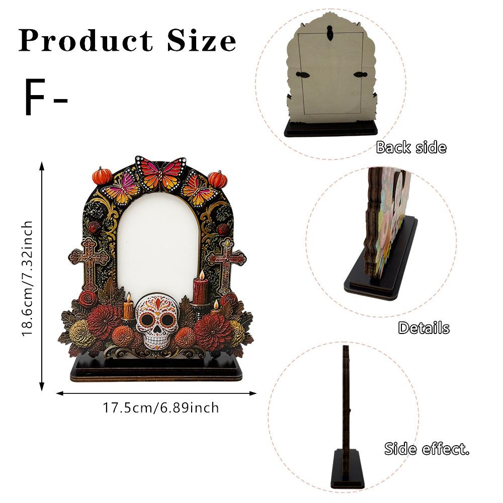 Pumpkin-shaped Wooden Frame Decorations for The Day of The Dead, Festive Atmosphere Ornaments, Family Photo Album, Handicrafts