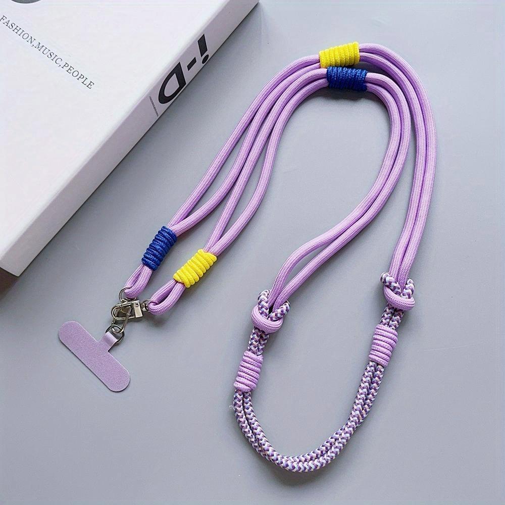 

Подходит для цветных подвесных шнурков, диагональных ремней для девочек, прочных подвесных ремней для защиты от потери, брелоков, подвесных шнурков для мобильного телефона фиолетовый