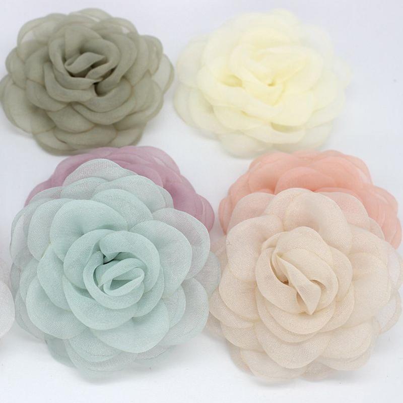 6Cm Black White Camellia Flower Brooches Korean  Corsage Lapel Pins Dress Shirt Suit Accessories For Women Lapel Pins