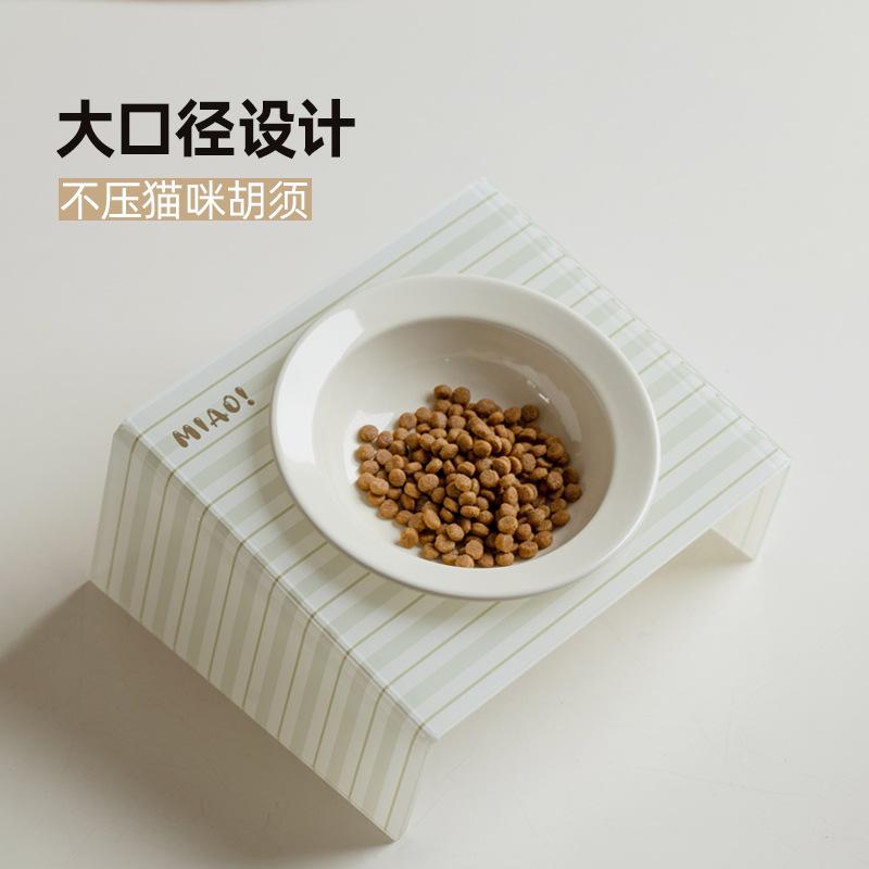 Pet Bowl Ceramic Cat  Food  Rice Bowl Tall Cat Food  Cat and Dog Drinking Bowl
