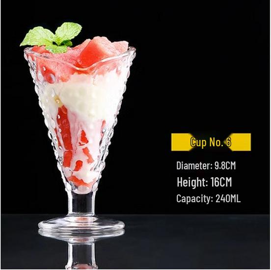 Elegant High-Foot Glass Cup for Desserts, Ice Cream, Cold Drinks, Milkshakes, Juice, and Popsicles