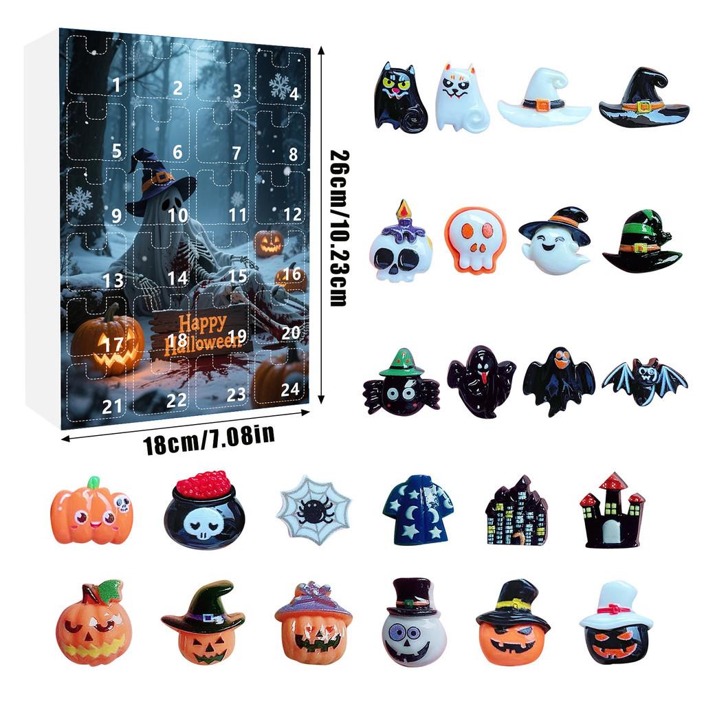 Halloween Witch Spider Resin Calendar Blind Box With Cartoon Accessories For Giftgiving