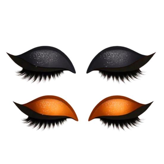 2 Pairs Lazy Eye Shadow Eyelash Patch 2-in-1 Eyeshadow Eyelashes Makeup Stickers Reusable Eye Makeup Stickers with False Lashes Shadow