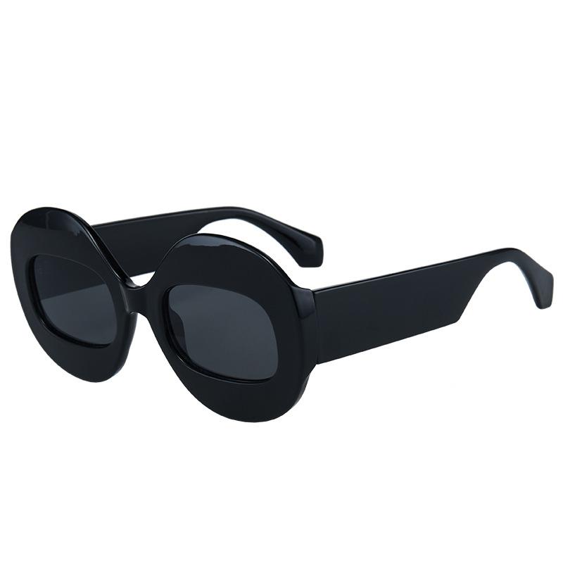New sunglasses European and American round frame contrasting color hip-hop glasses men's and women's personalized anti-ultraviolet sunglasses