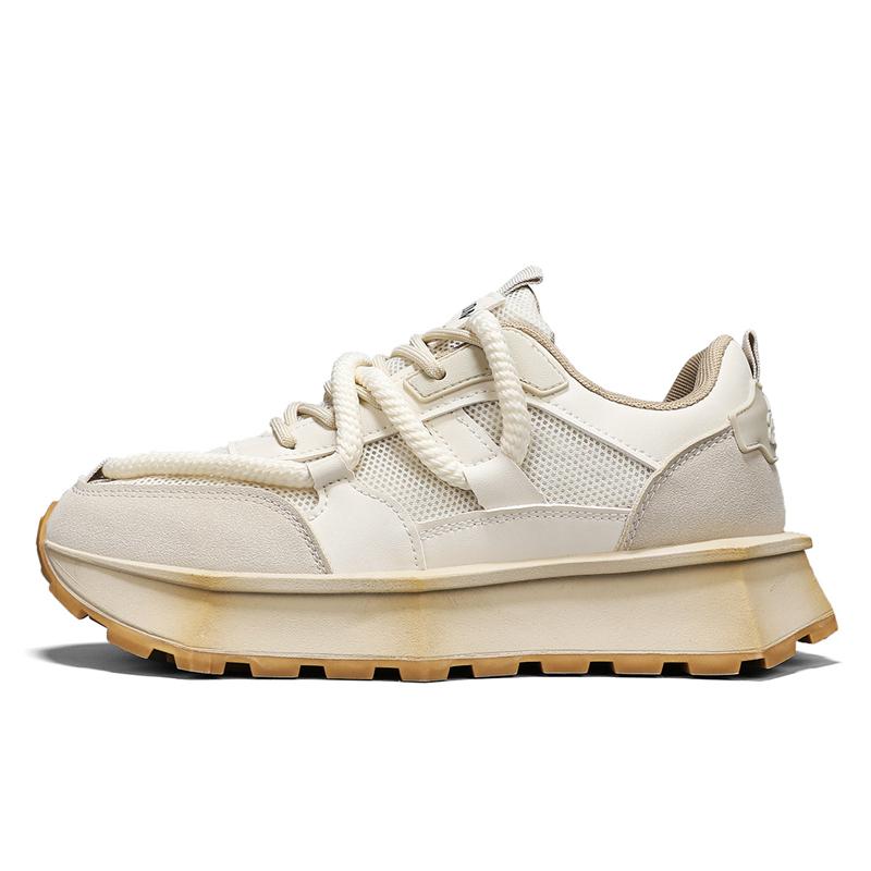 Harajuku Sneakers Men's Running Shoes  New Thick Platform Sneakers Students Outdoor Casual Beige Vulcanized Shoes