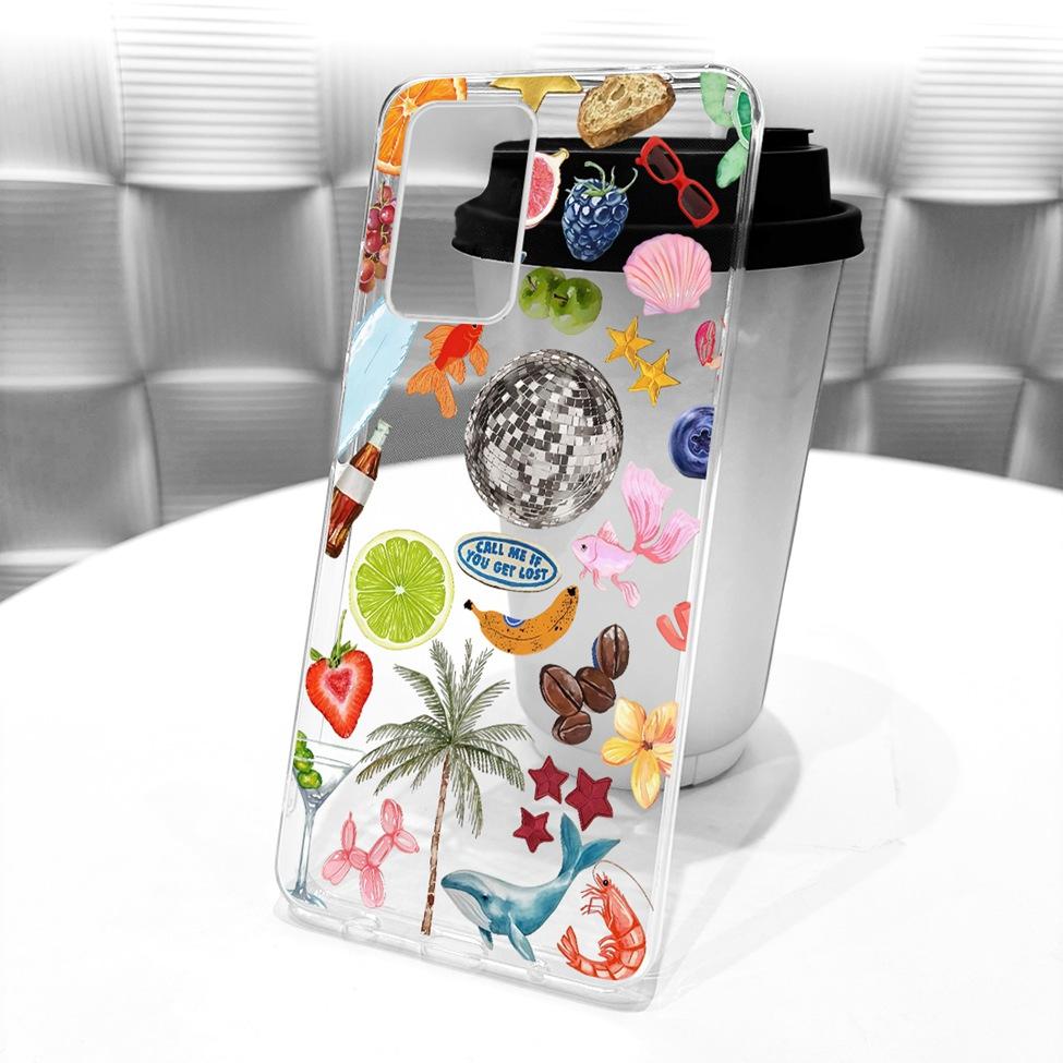 Transparent For Samsung Galaxy A72 4G Case Cute Fashion Flowers Funny Painted Casing For Samsung A72 4G SM-A725M SM-A725F Cover
