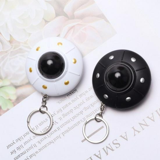 LED Flying Saucer Keychain: Sound & Light Pendant Gift for Kids